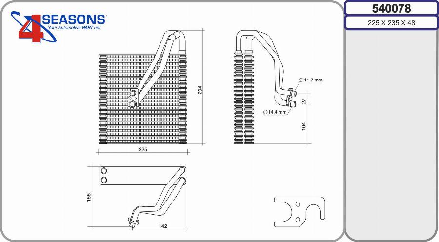 AHE 540078 - Evaporator,aer conditionat aaoparts.ro
