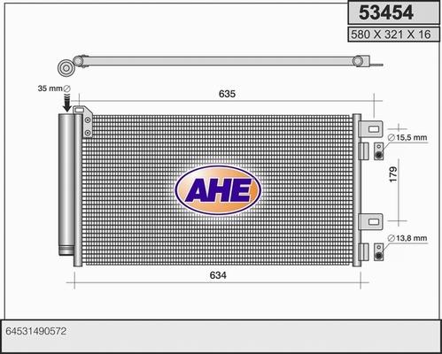 AHE 53454 - Condensator, climatizare aaoparts.ro