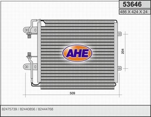 AHE 53646 - Condensator, climatizare aaoparts.ro