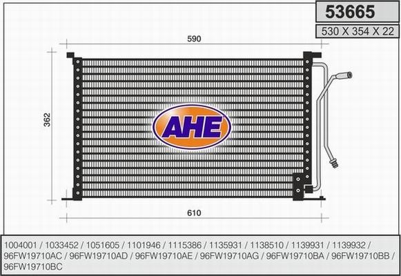 AHE 53665 - Condensator, climatizare aaoparts.ro
