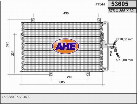 AHE 53605 - Condensator, climatizare aaoparts.ro