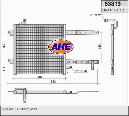 AHE 53819 - Condensator, climatizare aaoparts.ro