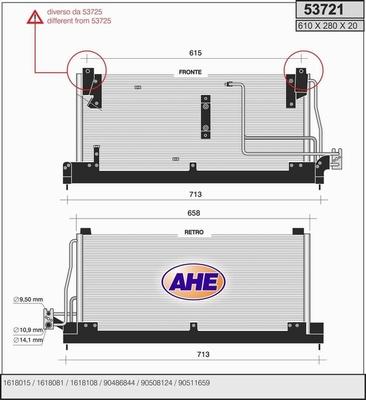 AHE 53721 - Condensator, climatizare aaoparts.ro