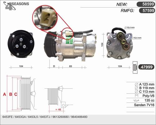 AHE 57599 - Compresor, climatizare aaoparts.ro