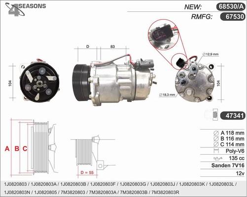 AHE 68530/A - Compresor, climatizare aaoparts.ro