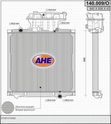 AHE 140.009/O - Radiator, racire motor aaoparts.ro