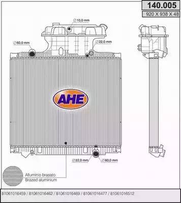 AHE 140.005 - Radiator, racire motor aaoparts.ro