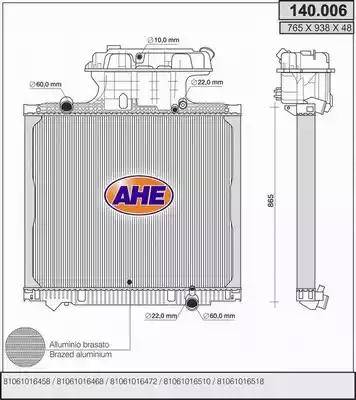AHE 140.006 - Radiator, racire motor aaoparts.ro