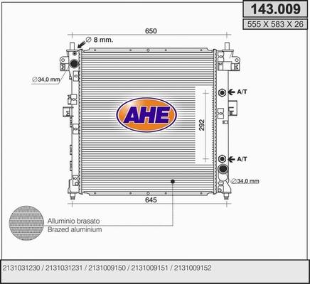 AHE 143.009 - Radiator, racire motor aaoparts.ro
