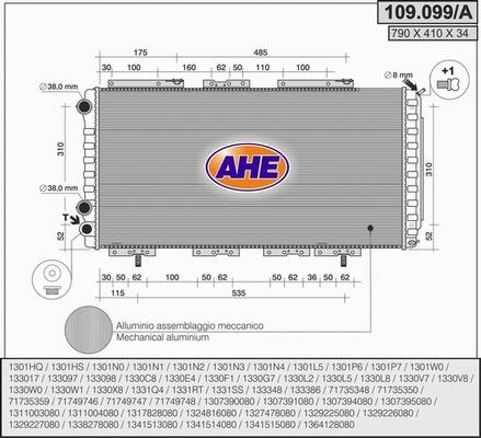 AHE 109.099/A - Radiator, racire motor aaoparts.ro