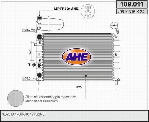 AHE 109.011 - Radiator, racire motor aaoparts.ro