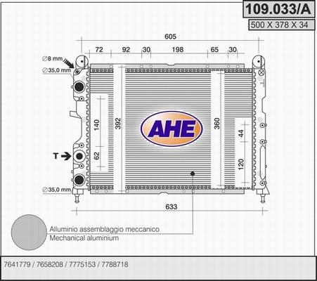 AHE 109.033/A - Radiator, racire motor aaoparts.ro