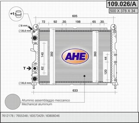AHE 109.026/A - Radiator, racire motor aaoparts.ro