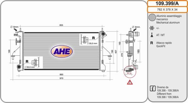 AHE 109.399/A - Radiator, racire motor aaoparts.ro