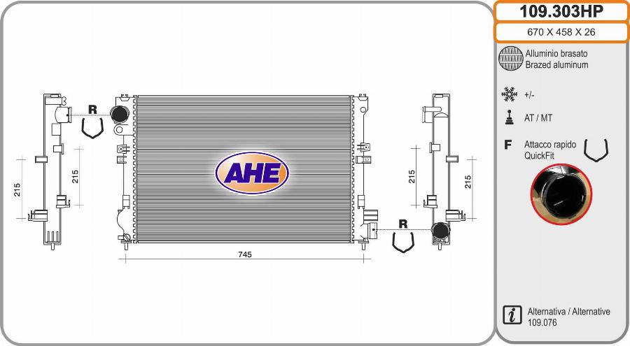 AHE 109.303HP - Radiator, racire motor aaoparts.ro