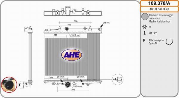 AHE 109.378/A - Radiator, racire motor aaoparts.ro