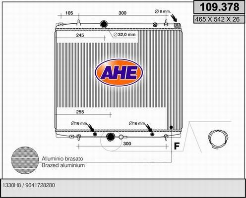 AHE 109.378 - Radiator, racire motor aaoparts.ro