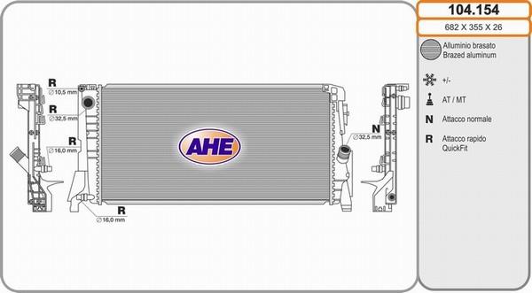 AHE 104.154 - Radiator, racire motor aaoparts.ro