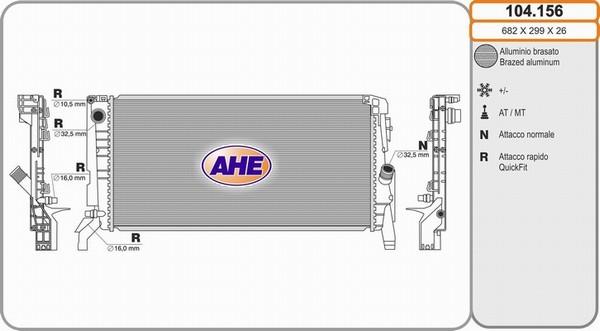 AHE 104.156 - Radiator, racire motor aaoparts.ro