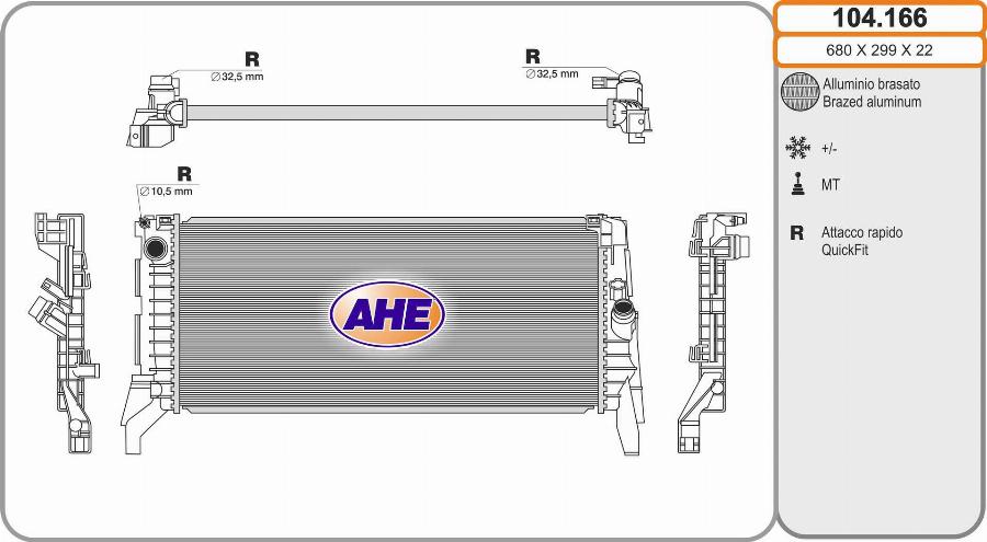 AHE 104.166 - Radiator, racire motor aaoparts.ro