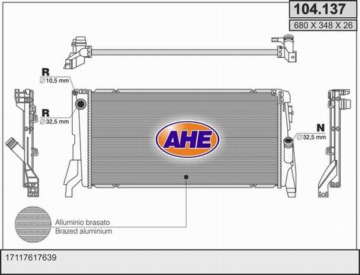 AHE 104.137 - Radiator, racire motor aaoparts.ro