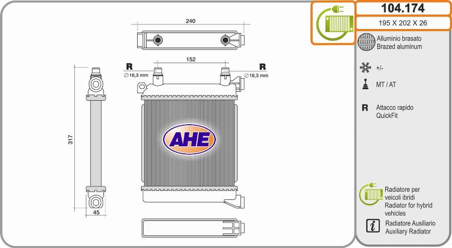 AHE 104.174 - Radiator, racire motor aaoparts.ro