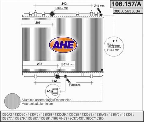 AHE 106.157/A - Radiator, racire motor aaoparts.ro