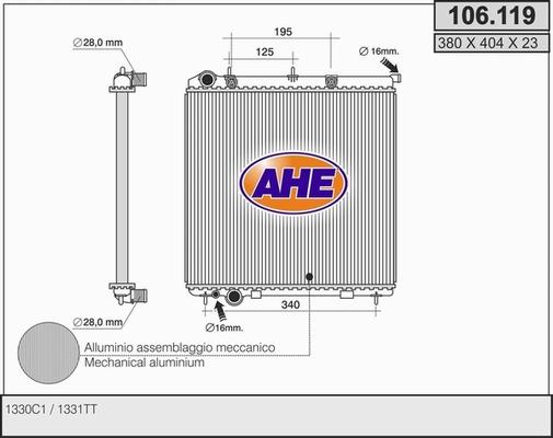 AHE 106.119 - Radiator, racire motor aaoparts.ro