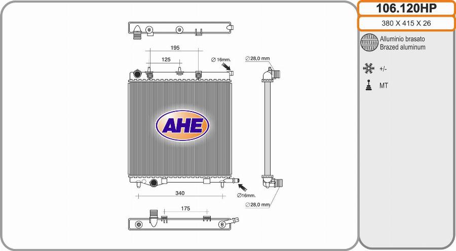 AHE 106.120HP - Radiator, racire motor aaoparts.ro