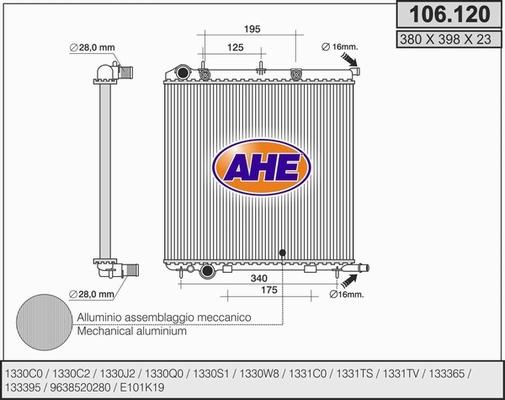AHE 106.120 - Radiator, racire motor aaoparts.ro