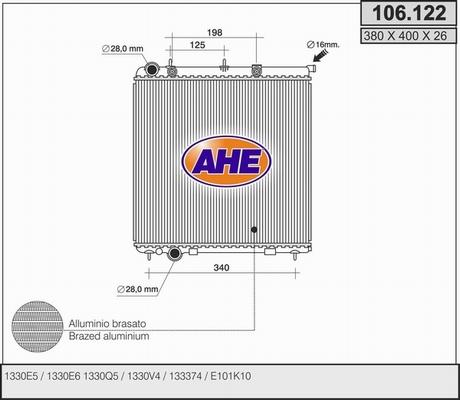 AHE 106.122 - Radiator, racire motor aaoparts.ro