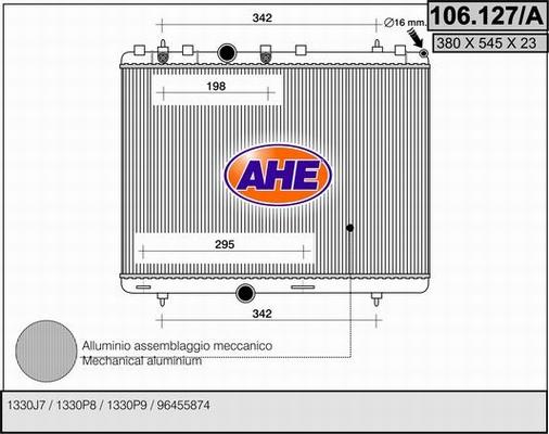AHE 106.127/A - Radiator, racire motor aaoparts.ro