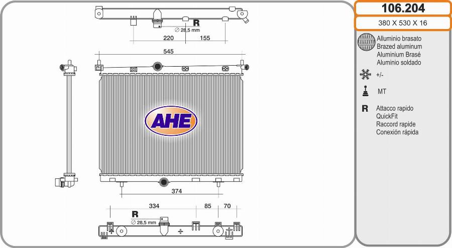 AHE 106.204 - Radiator, racire motor aaoparts.ro