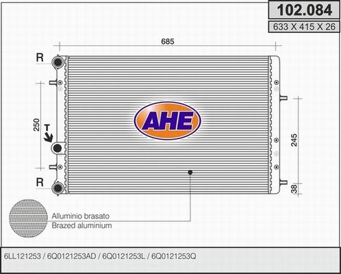 AHE 102.084 - Radiator, racire motor aaoparts.ro