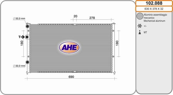 AHE 102.088 - Radiator, racire motor aaoparts.ro