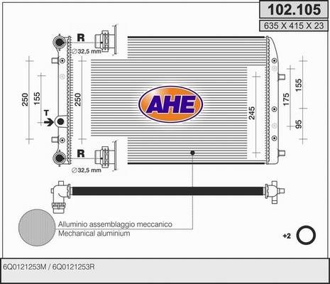 AHE 102.105 - Radiator, racire motor aaoparts.ro