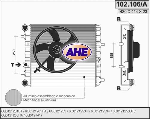 AHE 102.106/A - Radiator, racire motor aaoparts.ro