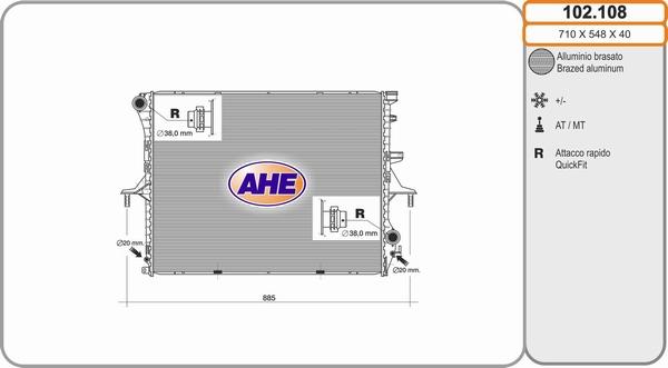 AHE 102.108 - Radiator, racire motor aaoparts.ro