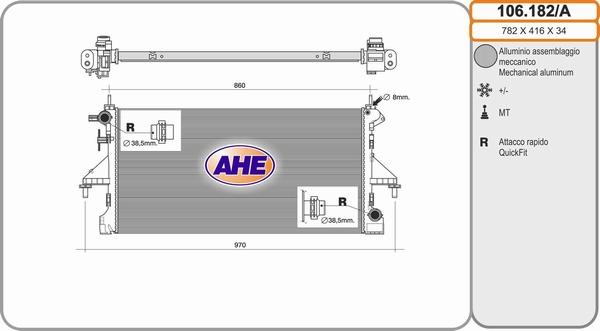 AHE 102.182/A - Radiator, racire motor aaoparts.ro