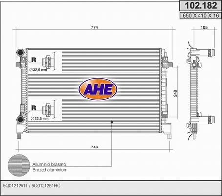 AHE 102.182 - Radiator, racire motor aaoparts.ro