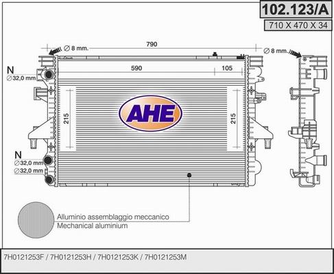 AHE 102.123/A - Radiator, racire motor aaoparts.ro
