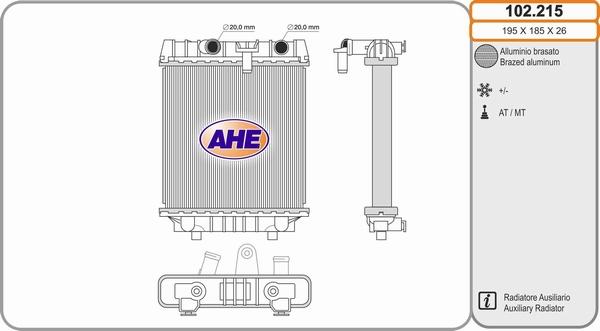AHE 102.215 - Radiator, racire motor aaoparts.ro