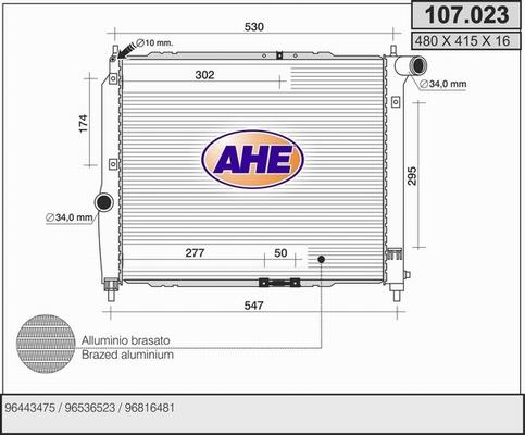 AHE 107.023 - Radiator, racire motor aaoparts.ro