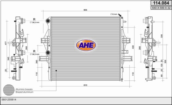 AHE 114.084 - Radiator, racire motor aaoparts.ro
