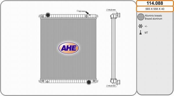 AHE 114.088 - Radiator, racire motor aaoparts.ro