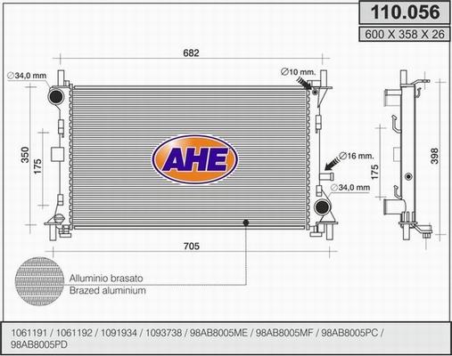 AHE 110.056 - Radiator, racire motor aaoparts.ro