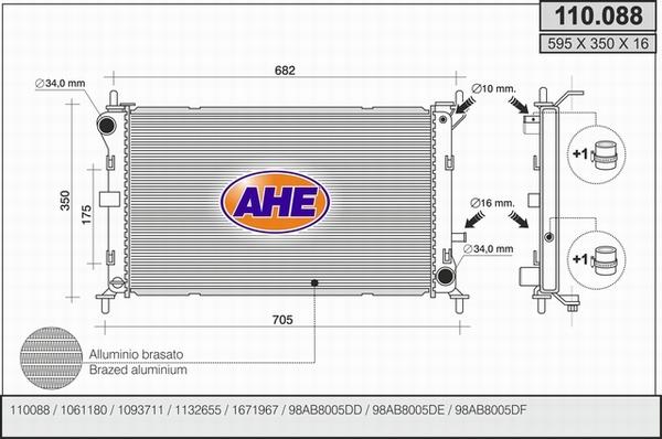 AHE 110.088 - Radiator, racire motor aaoparts.ro