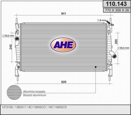 AHE 110.143 - Radiator, racire motor aaoparts.ro