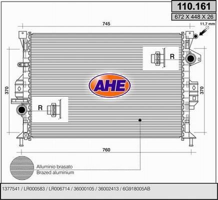 AHE 110.161 - Radiator, racire motor aaoparts.ro
