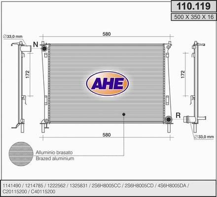 AHE 110.119 - Radiator, racire motor aaoparts.ro